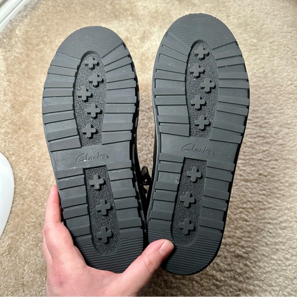 Clarks Orianna Lace Leather Combat Boot, Black Leather, Sz 10 - Picture 6 of 7